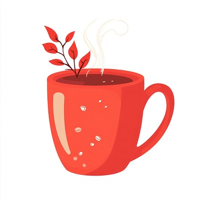 Red hot chocolate in cup illustration beverage coffee.