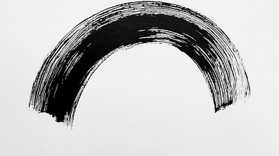 A semicircle scribble abstract drawing black.