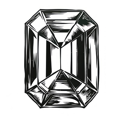 Emerald cut gem art illustration gemstone.