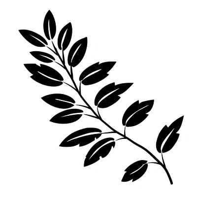 Laurel branch leaf art illustration.