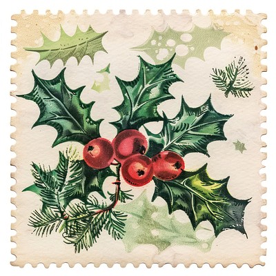 Christmas decorations postage stamp christmas leaves leaf.