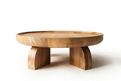 Rounded wooden table furniture modern contemporary.