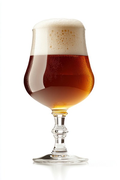 Trappist ale glass beverage isolated.