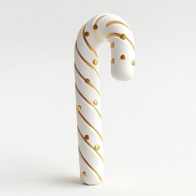 White Gold Dot Candy Cane cane illustration christmas.