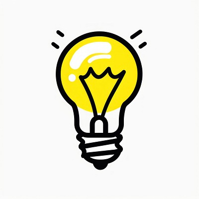 Doodle light bulb lightbulb yellow electricity.