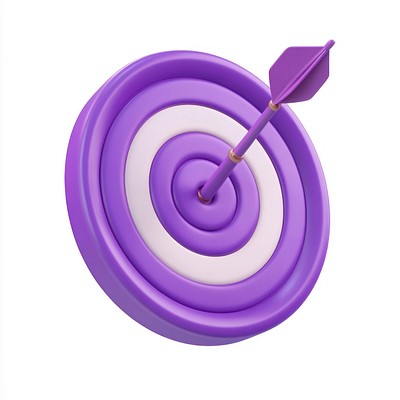 Illustration target purple darts.