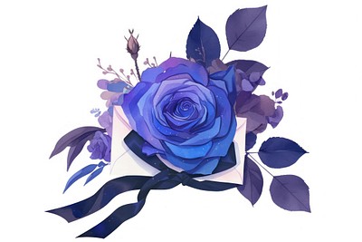 A rose on letter art illustration flower.