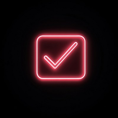 Checkmarks light neon illustration.