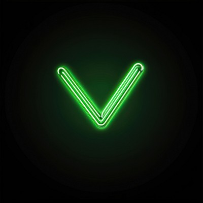 Neon illustration checkmark glowing.