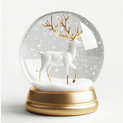 Snow Globe illustration christmas reindeer.