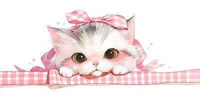 Cute cat face illustration background kitten.