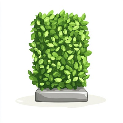 Rectangle shape topiary illustration plant green.