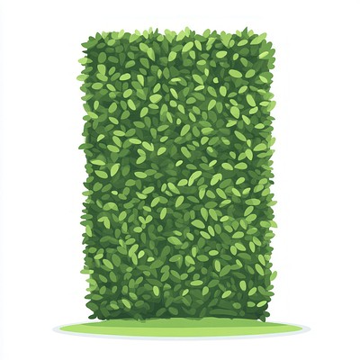 Rectangle shape topiary illustration design green.