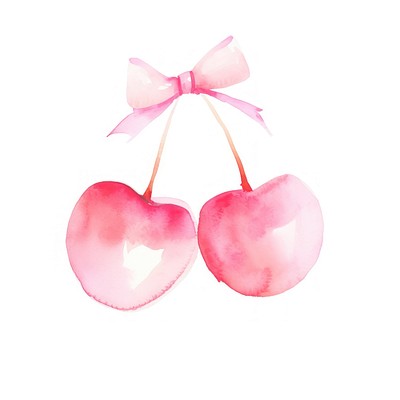 Coquette cherry cherries illustration watercolor.