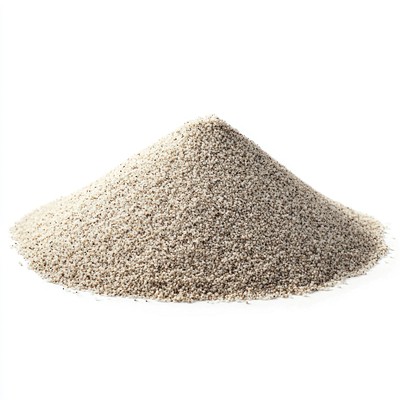 Real pile of sand background isolated white.