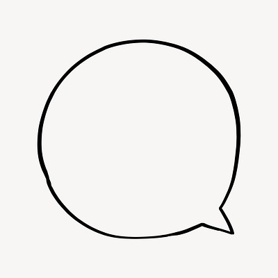 Simple round speech bubble outline illustration