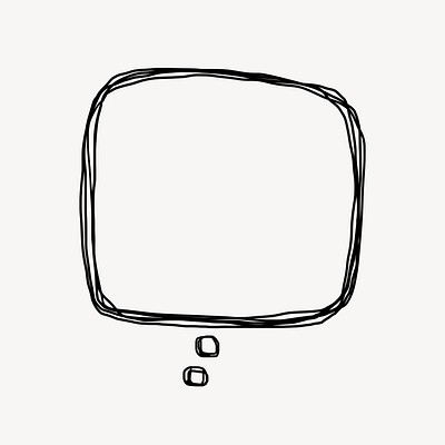 thought speech bubble outline illustration