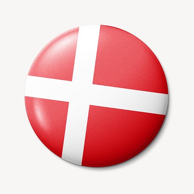 Denmark flag round badge illustration