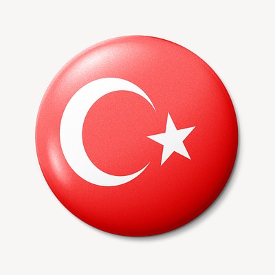 T&uuml;rkiye flag round badge illustration