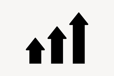 Growth chart with upward arrows design illustration