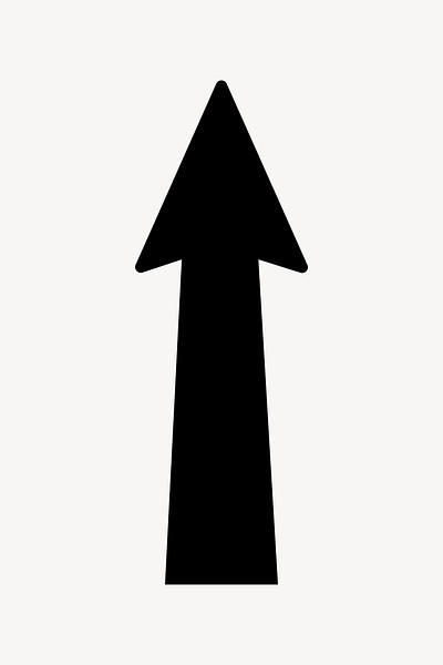 Bold upward black arrow icon design illustration