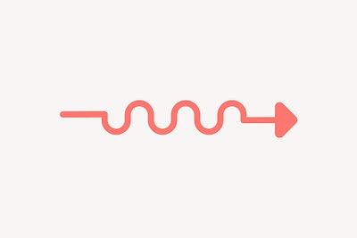 Curved arrow path direction  design illustration