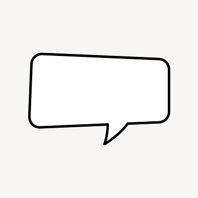 Rectangle speech bubble outline shape vector