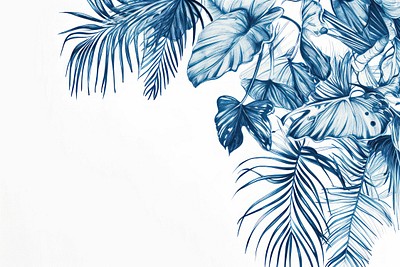 Vintage drawing minimal tropical leaves no background backgrounds pattern nature.