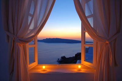 Window see santorini nature sky architecture.