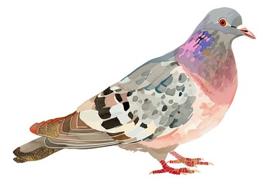 Pigeon animal bird white background.