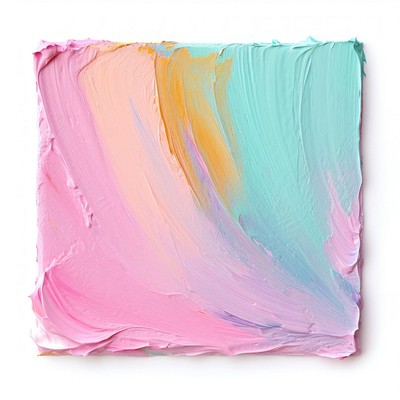 Flat pastel paint brushstroke in square shape backgrounds painting art.