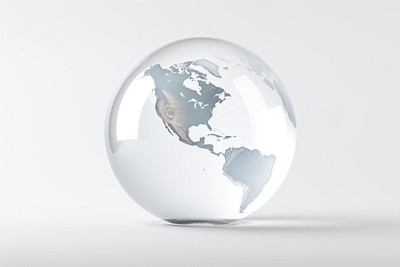 Globe Icon transparent sphere planet.