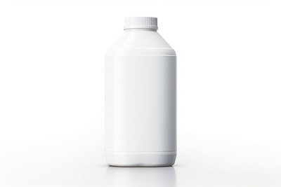 White plastic bottle milk white background refreshment.