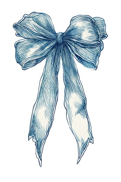 Antique of bow drawing sketch blue.