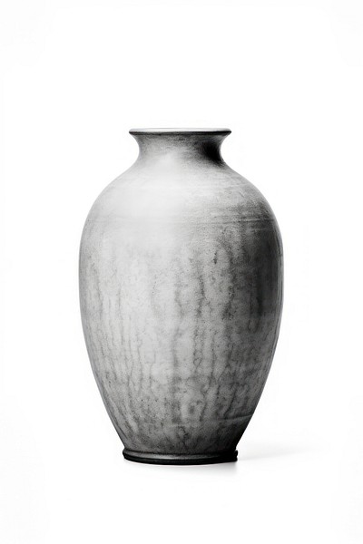 Grey vase monochrome porcelain pottery. 