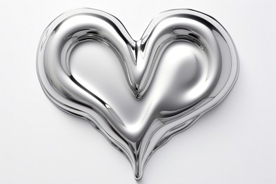 Heart metal white background monochrome.