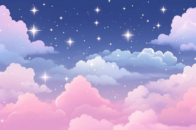 Sky filled clouds and stars | Free Photo Illustration - rawpixel