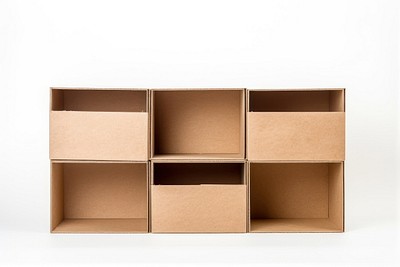 Storage shelves cardboard furniture carton.