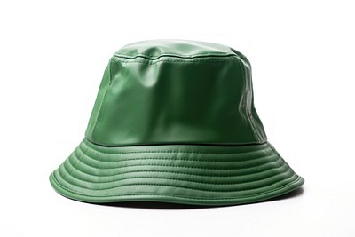 Green bucket hat white background headgear headwear.