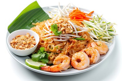 Pad thai noodle pasta plate.