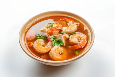 Tom Yum Krung bowl soup food.