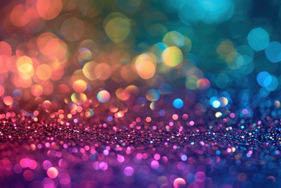 Rainbow glitter light bokeh backgrounds illuminated celebration.