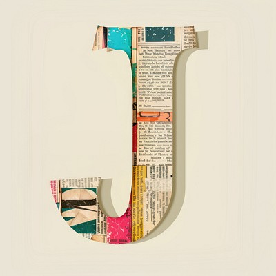 Magazine paper letter J text electronics creativity.