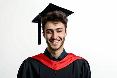 Happy british man graduation student university.