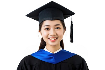 Happy chinese woman graduation student university.