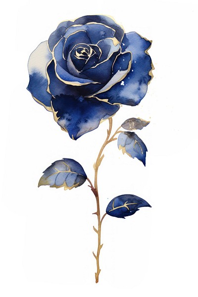 Indigo rose flower plant white background.