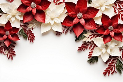 Christmas flower floral border backgrounds pattern petal.