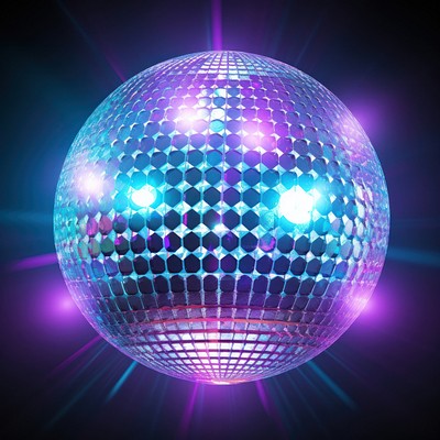 Neon Disco ball crystal light sphere disco.