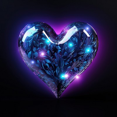 Neon heart light night illuminated.