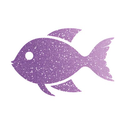 Purple fish icon animal white background underwater.